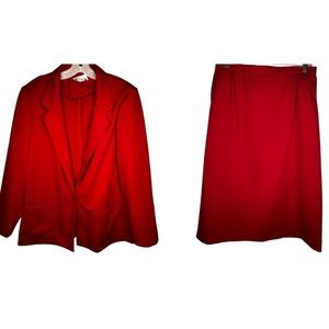 Vintage‎ Devon Polyester Red Skirt Set